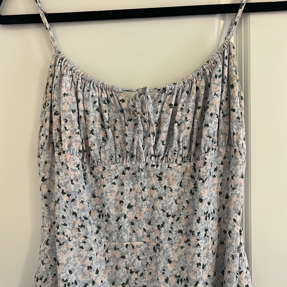 Aritzia Floral Mini Dress - White and Blue - Picture 2 of 5